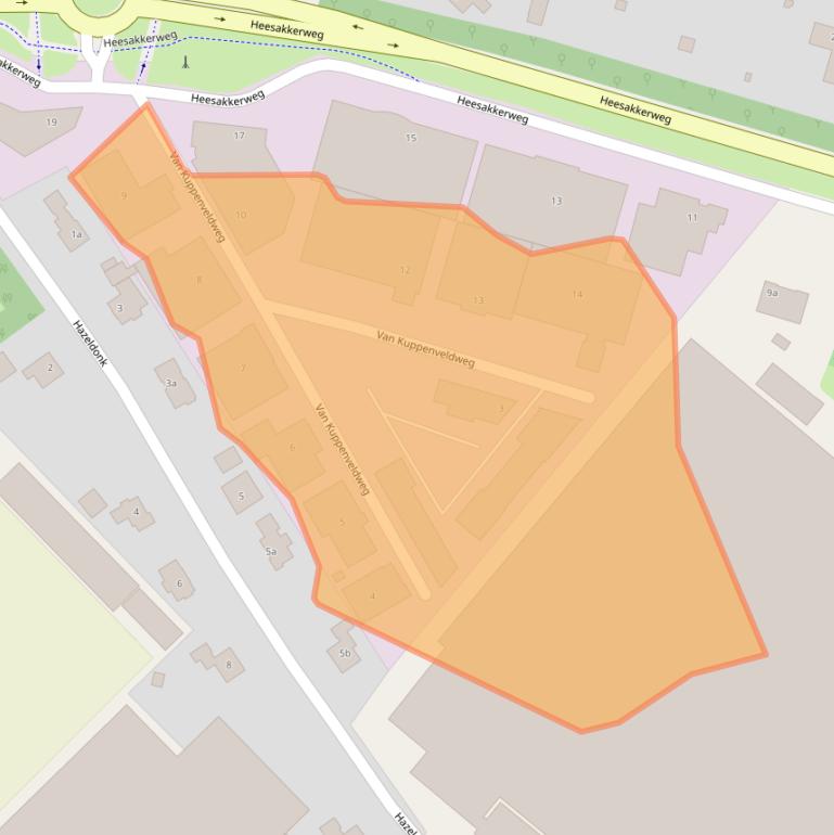 Kaart van postcodegebied 5721TB.