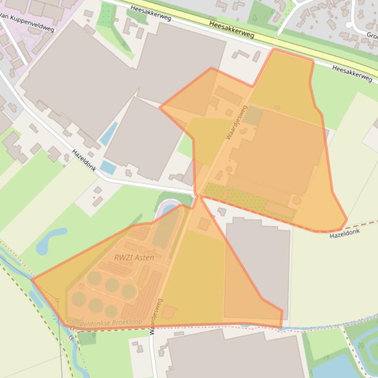 Kaart van postcodegebied 5721TC.