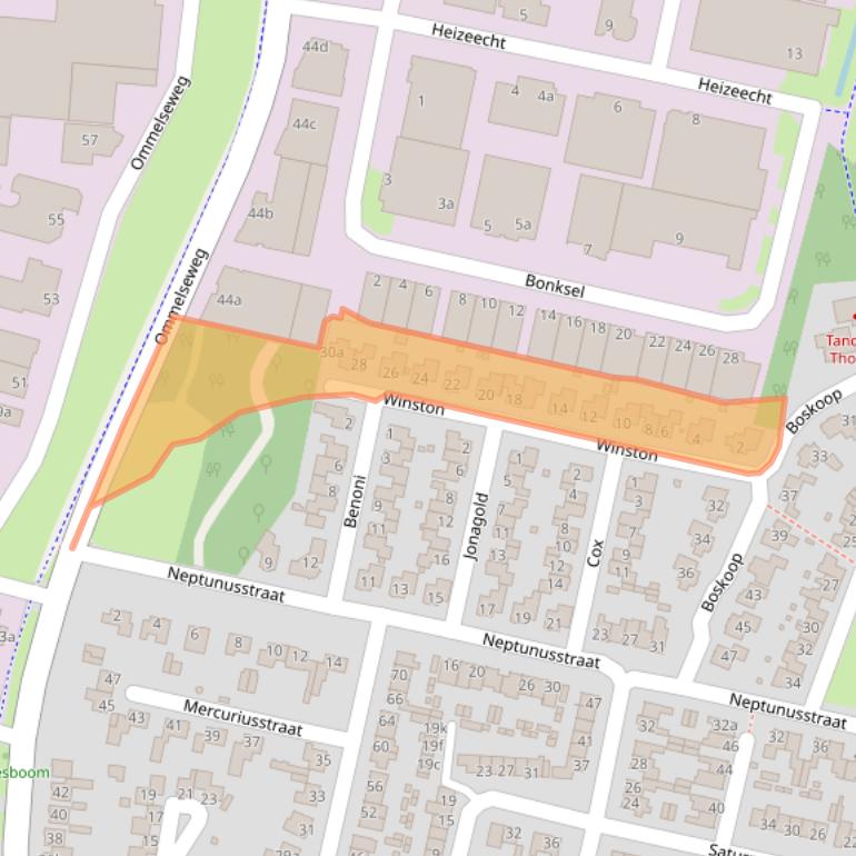 Kaart van postcodegebied 5721TS.