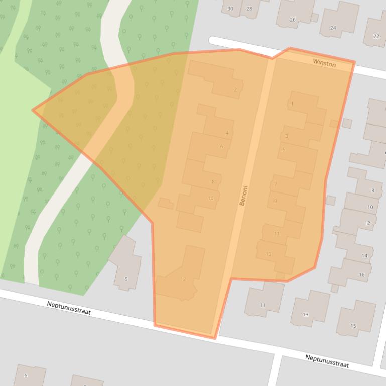 Kaart van postcodegebied 5721TT.