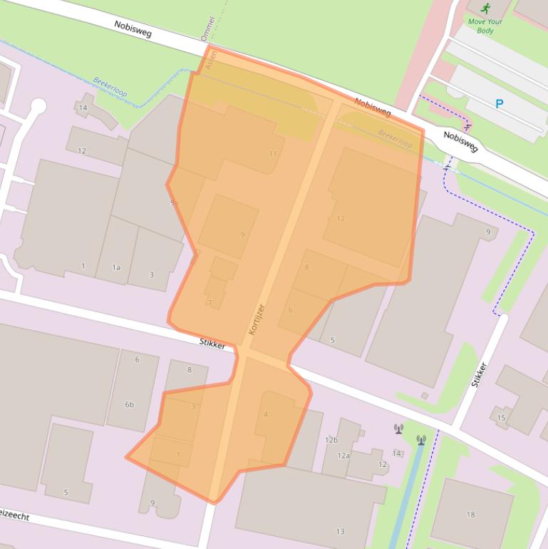 Kaart van postcodegebied 5721VE.