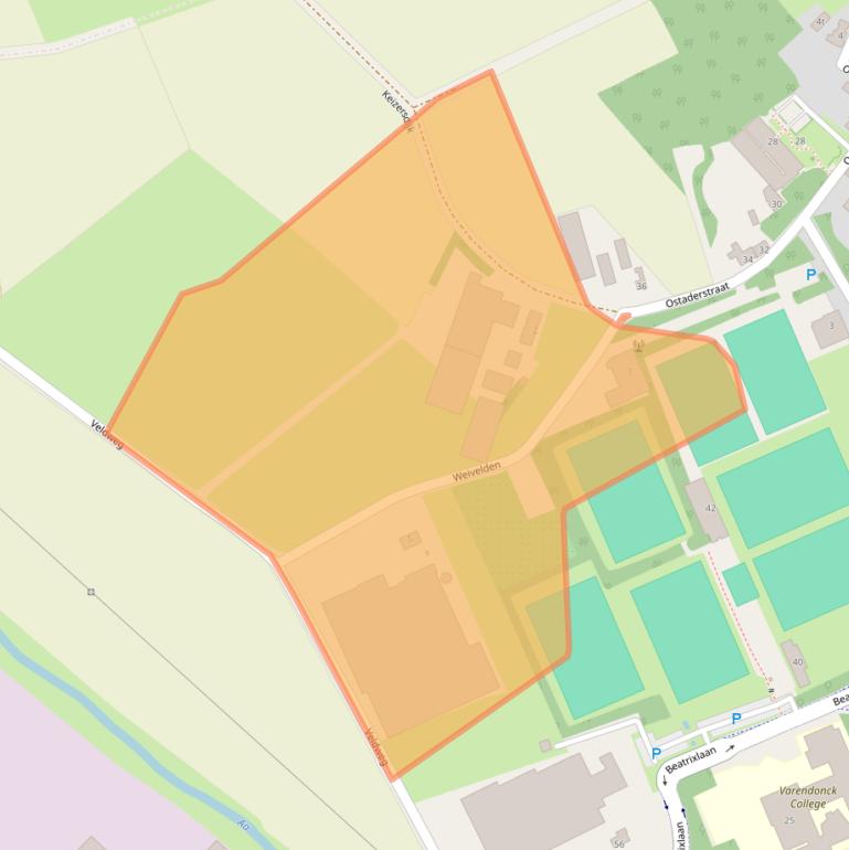 Kaart van postcodegebied 5721WD.
