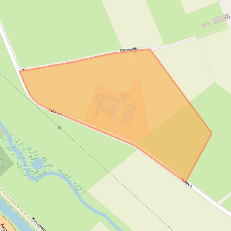 Kaart van postcodegebied 5721WE.