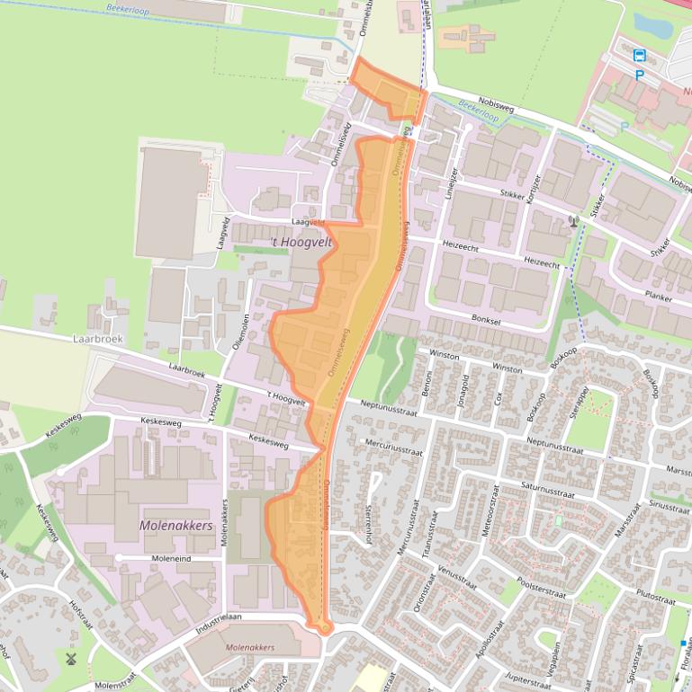 Kaart van postcodegebied 5721WT.