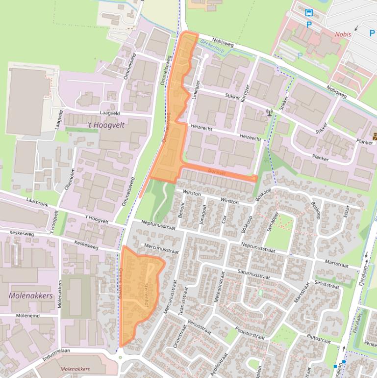 Kaart van postcodegebied 5721WV.
