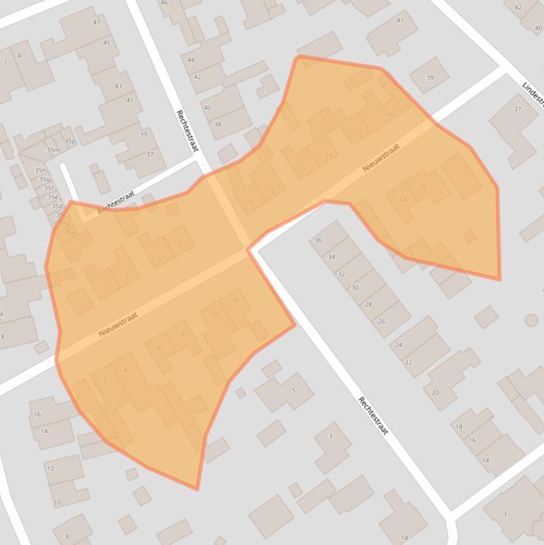 Kaart van postcodegebied 5721XB.