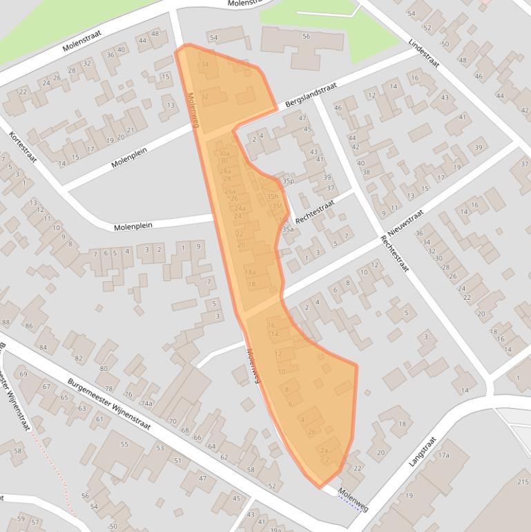 Kaart van postcodegebied 5721XH.