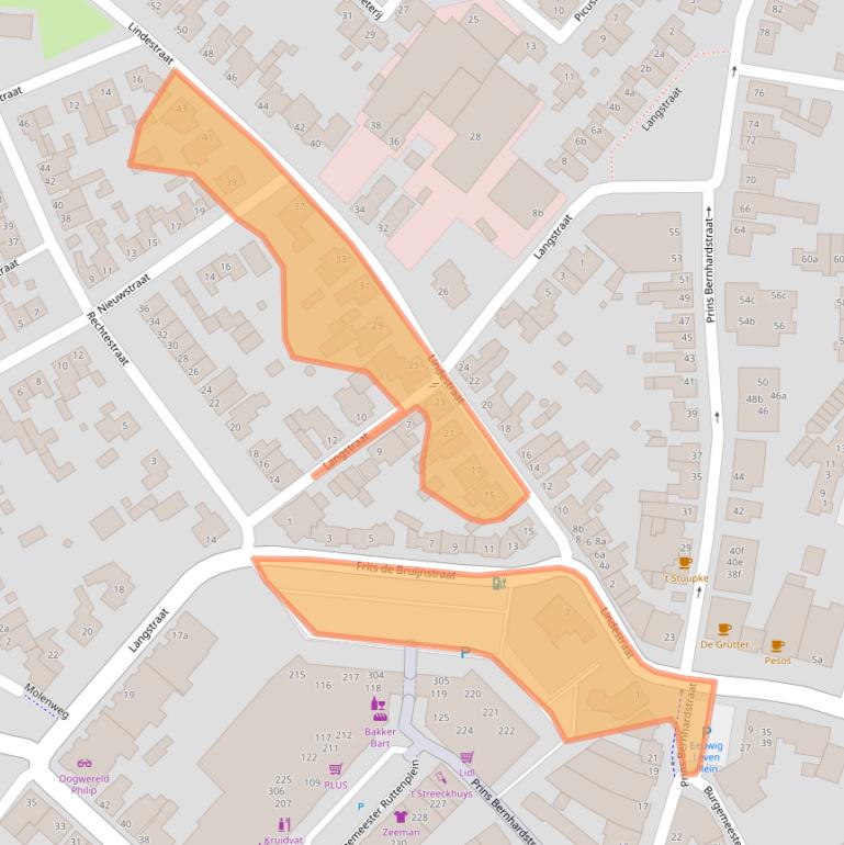 Kaart van postcodegebied 5721XN.