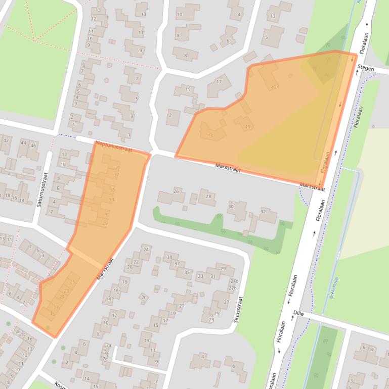 Kaart van postcodegebied 5721XV.