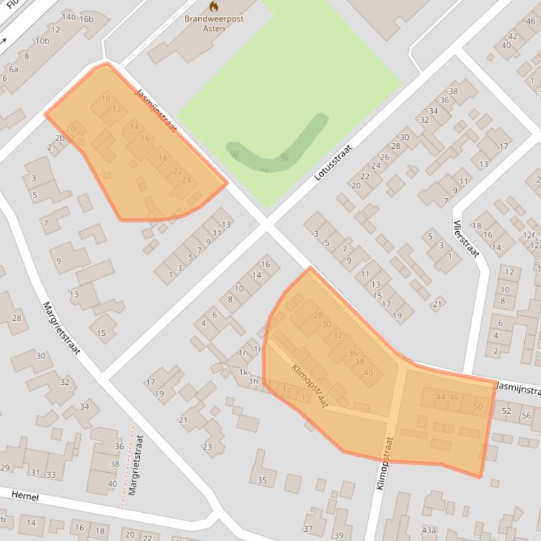 Kaart van postcodegebied 5721ZR.