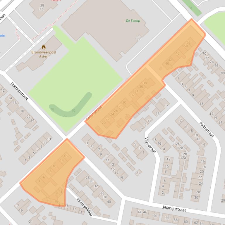 Kaart van postcodegebied 5721ZV.