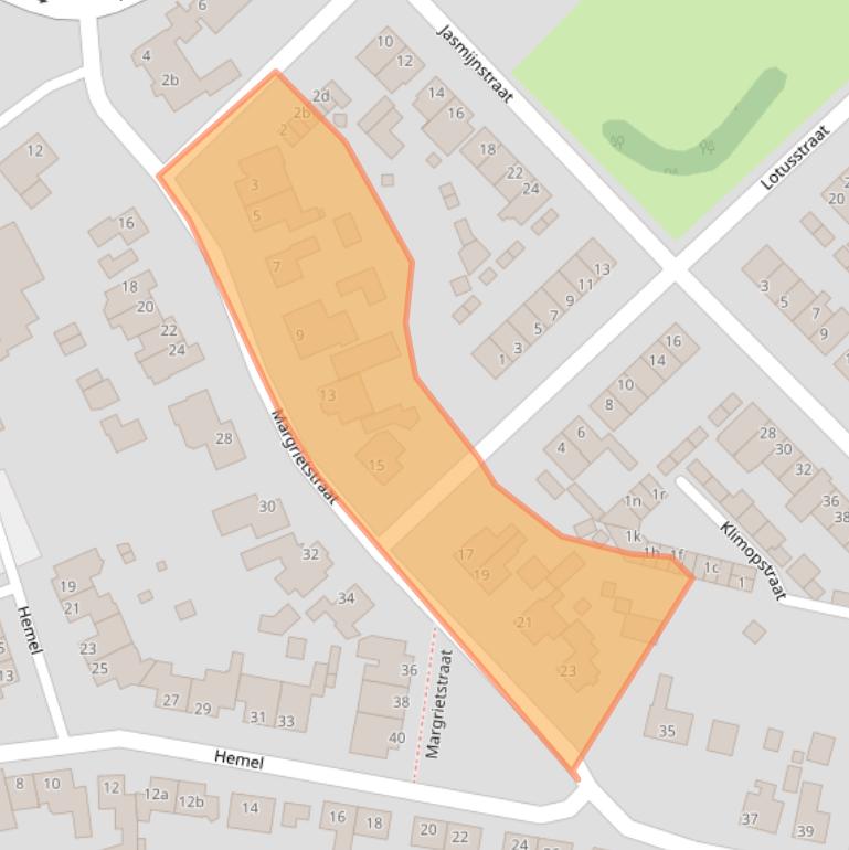 Kaart van postcodegebied 5721ZW.
