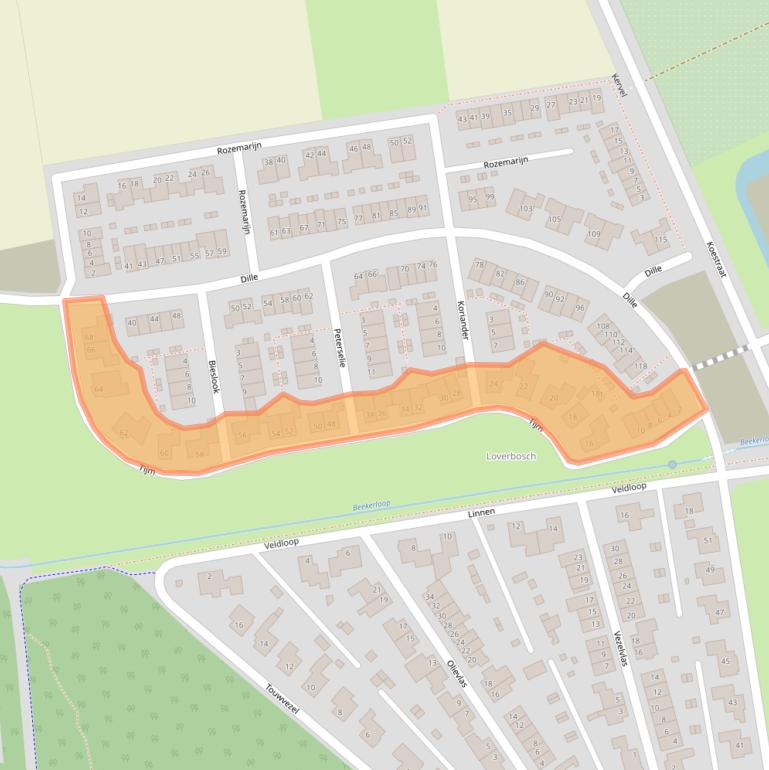 Kaart van postcodegebied 5722AB.
