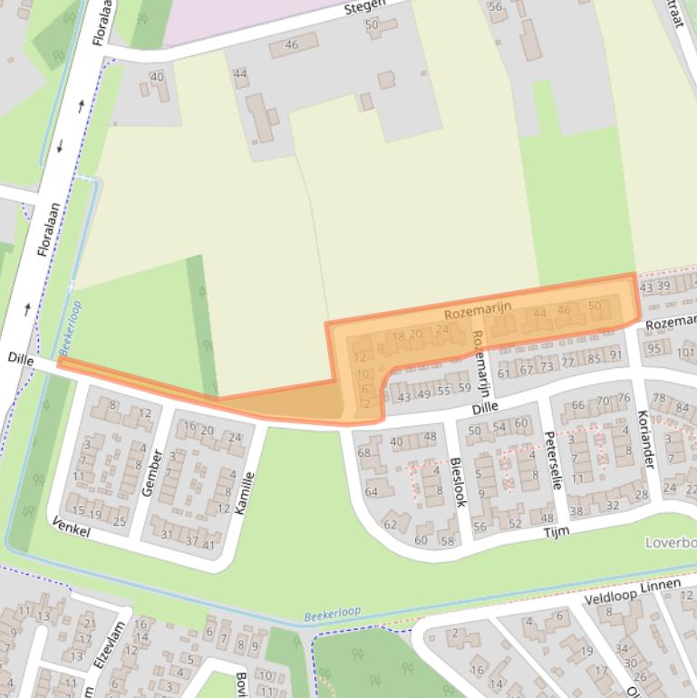 Kaart van postcodegebied 5722AE.