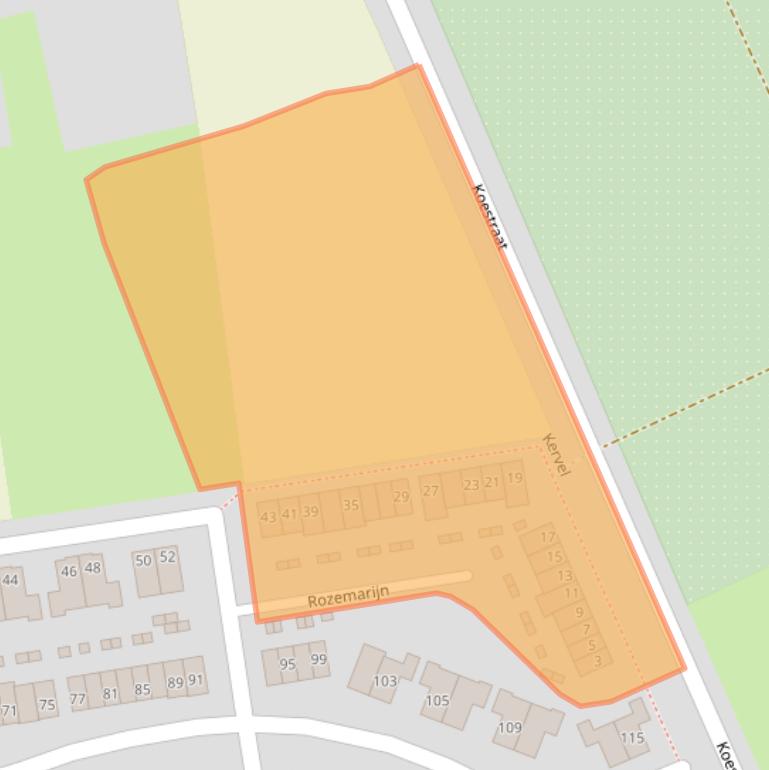 Kaart van postcodegebied 5722AG.