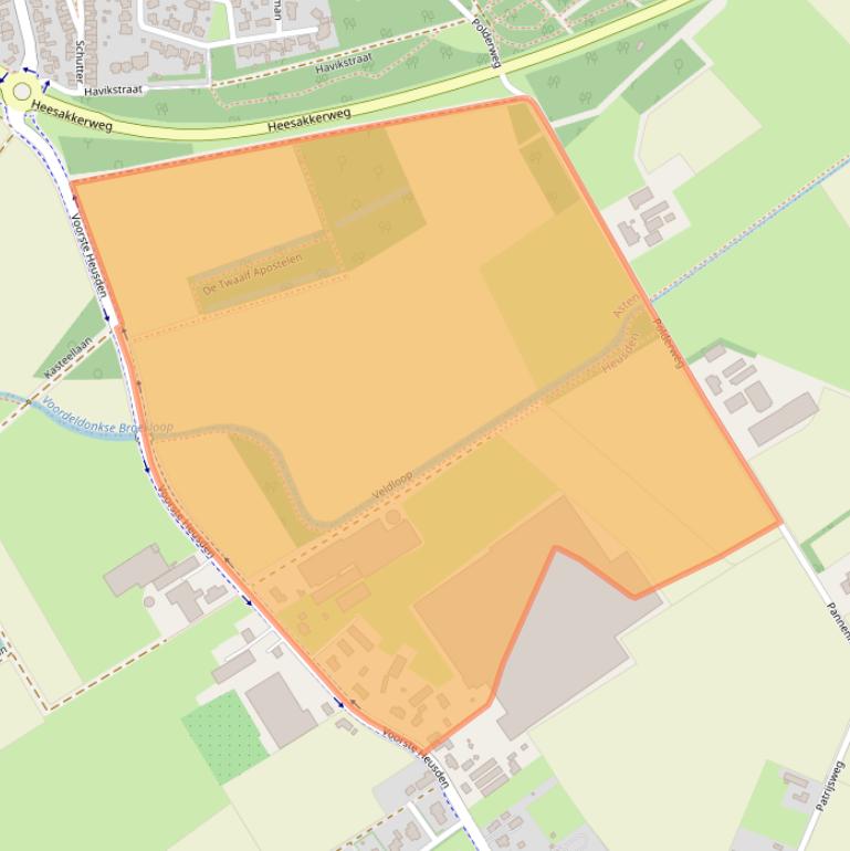 Kaart van postcodegebied 5725AA.