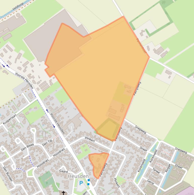 Kaart van postcodegebied 5725AE.