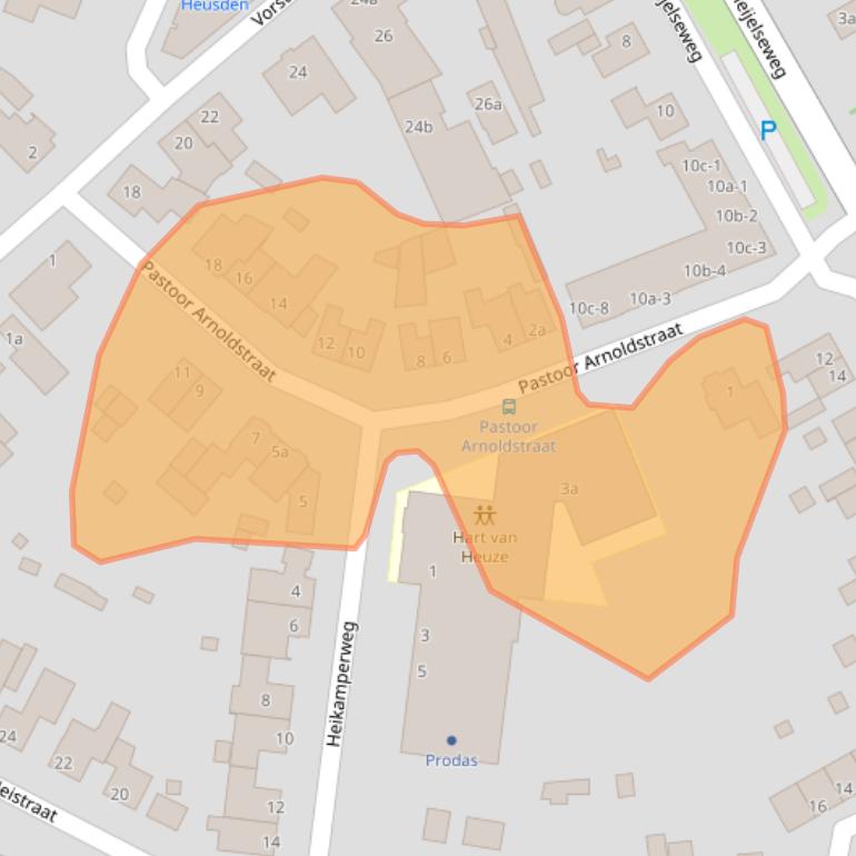 Kaart van postcodegebied 5725AN.