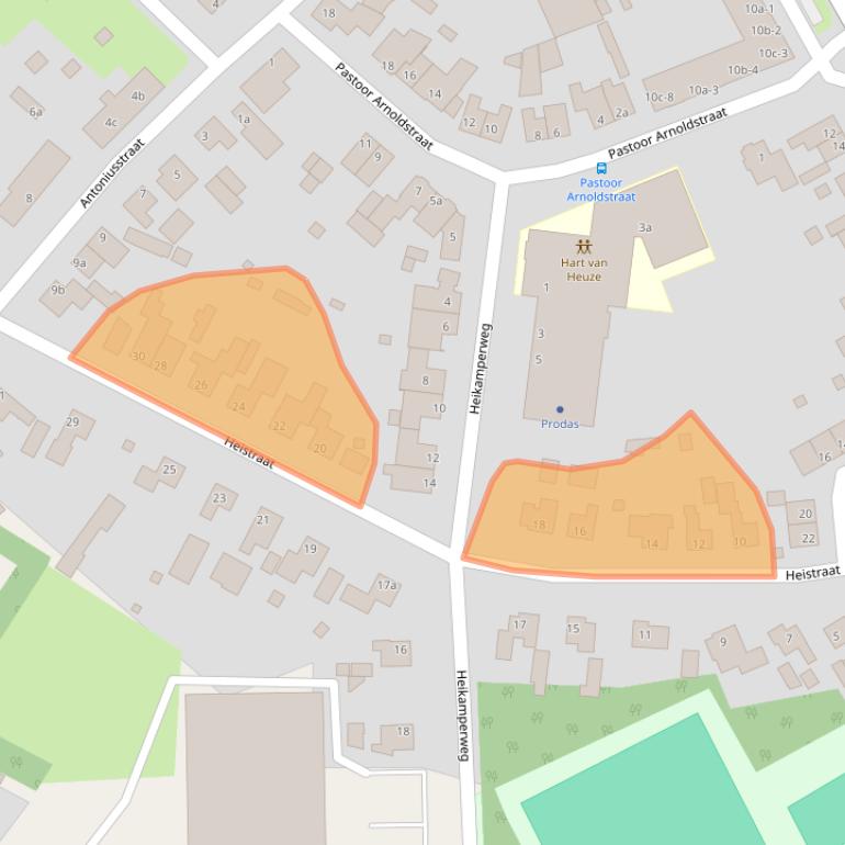 Kaart van postcodegebied 5725AW.