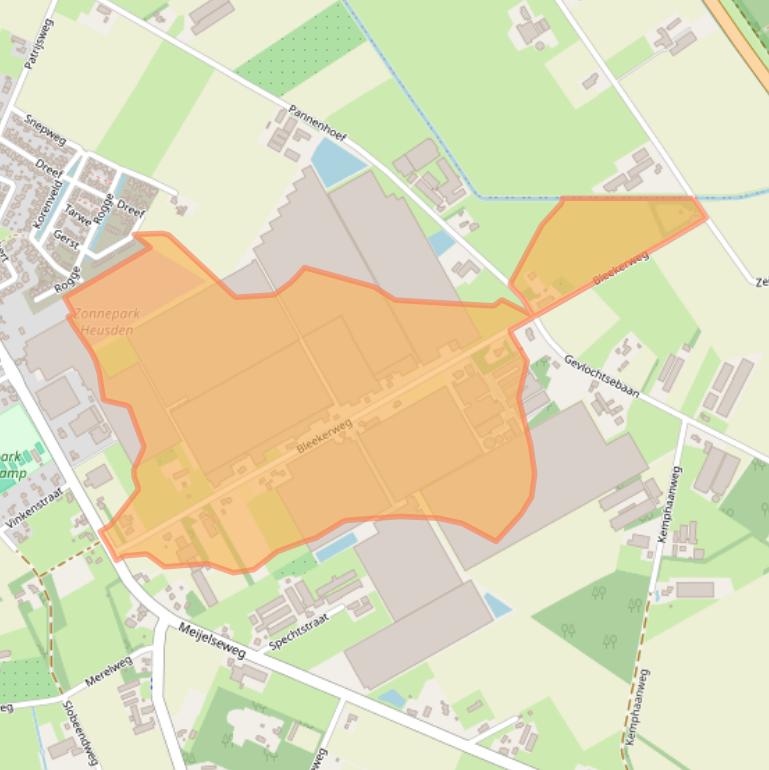 Kaart van postcodegebied 5725BE.