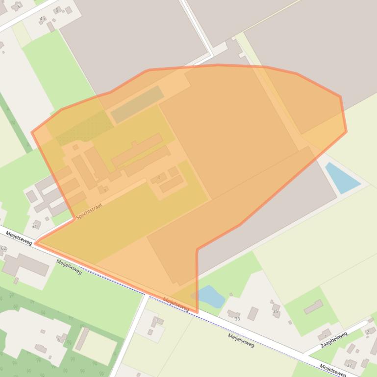 Kaart van postcodegebied 5725BG.