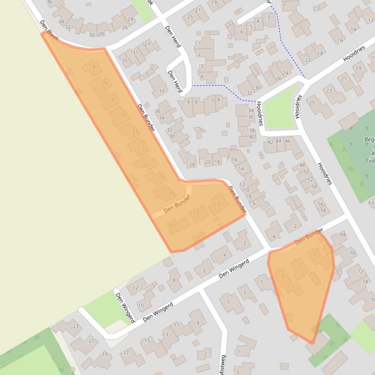 Kaart van postcodegebied 5725CA.