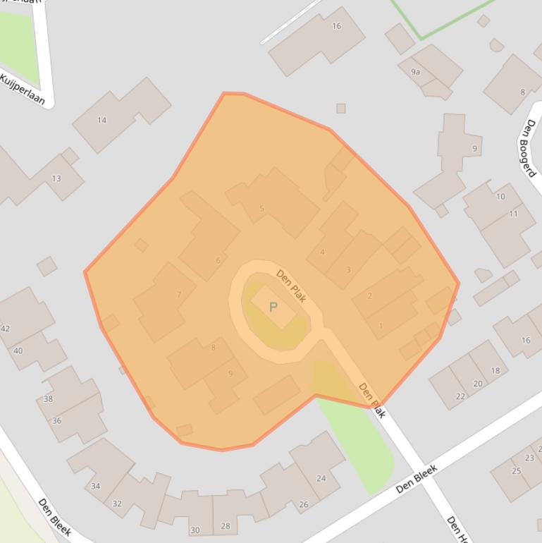 Kaart van postcodegebied 5725CD.