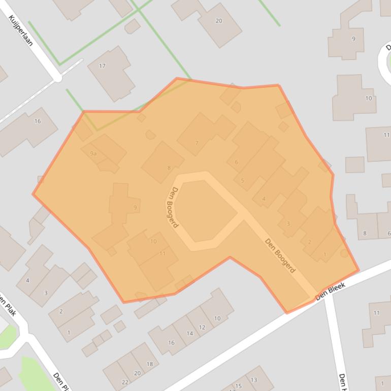 Kaart van postcodegebied 5725CE.