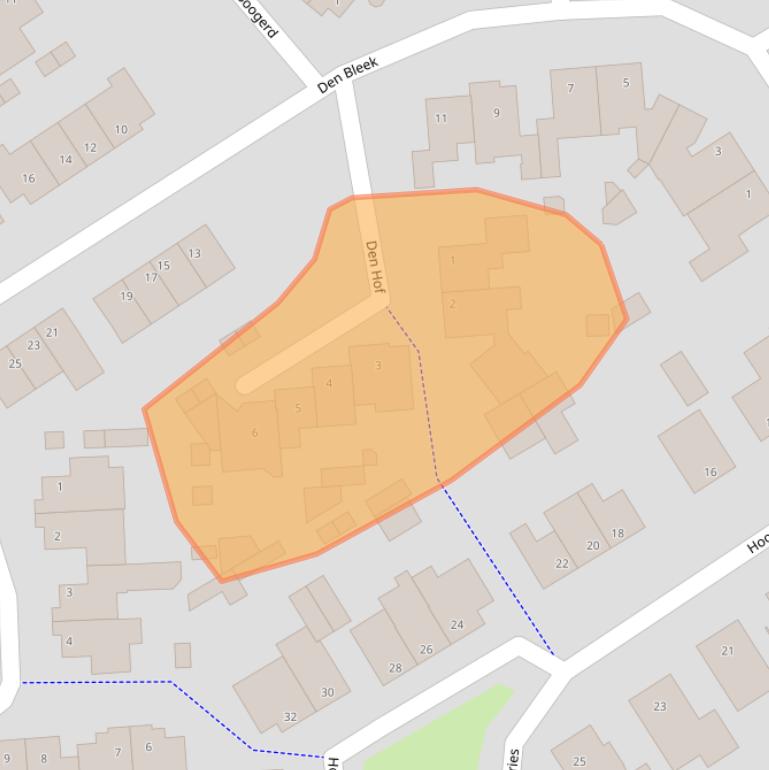 Kaart van postcodegebied 5725CG.