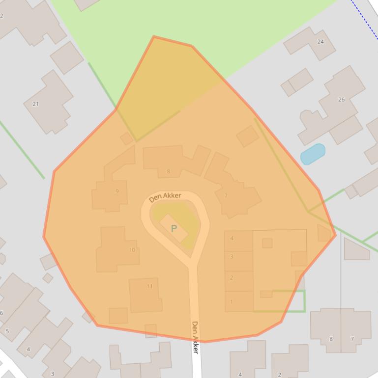 Kaart van postcodegebied 5725CH.