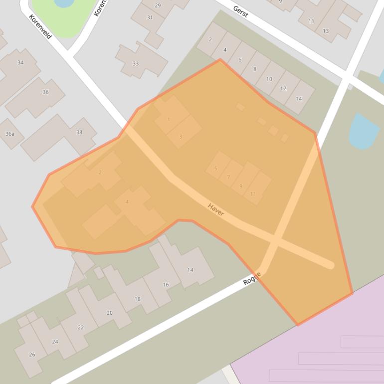 Kaart van postcodegebied 5725DE.