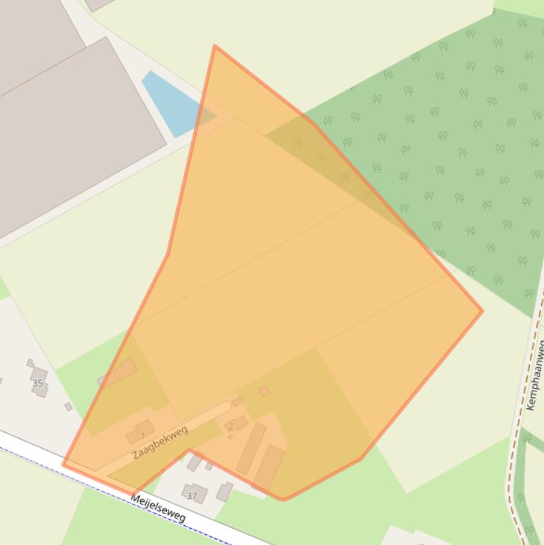 Kaart van postcodegebied 5725RA.