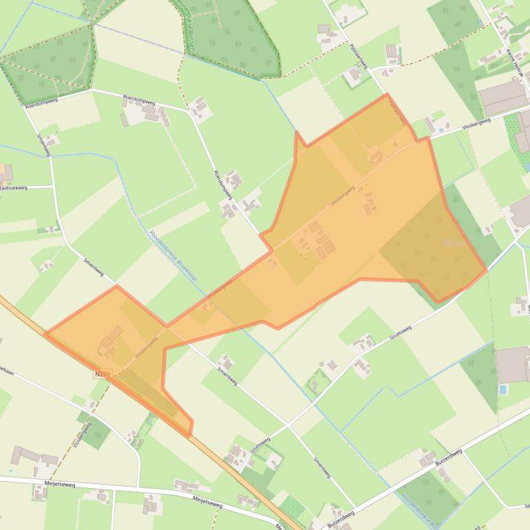 Kaart van postcodegebied 5725RM.