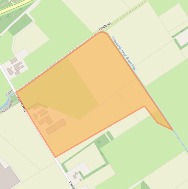 Kaart van postcodegebied 5725RV.