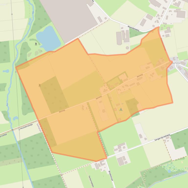 Kaart van postcodegebied 5725TG.