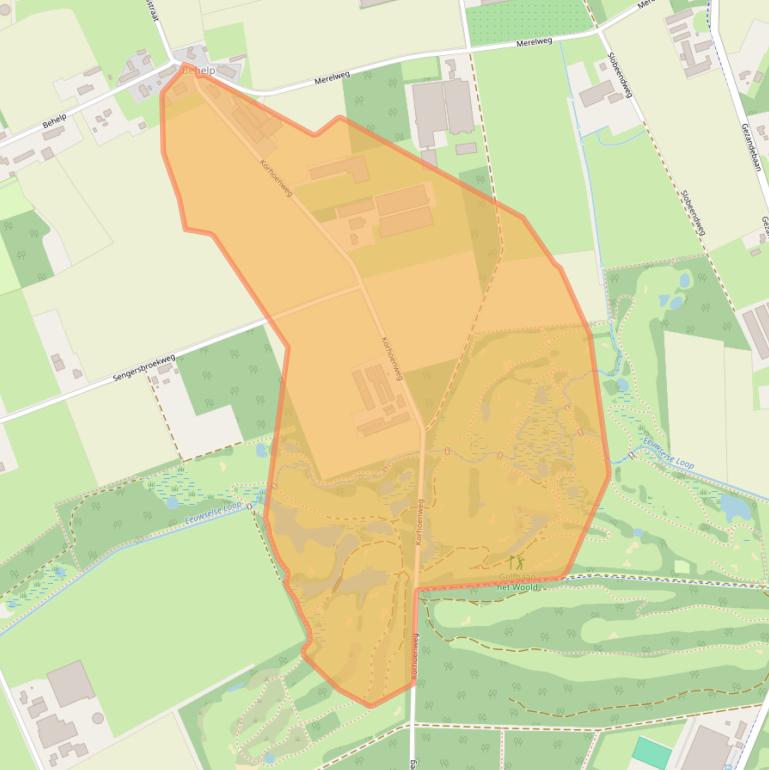 Kaart van postcodegebied 5725TJ.