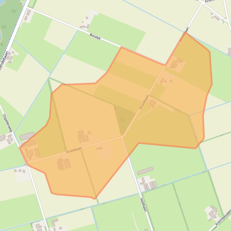 Kaart van postcodegebied 5725TT.