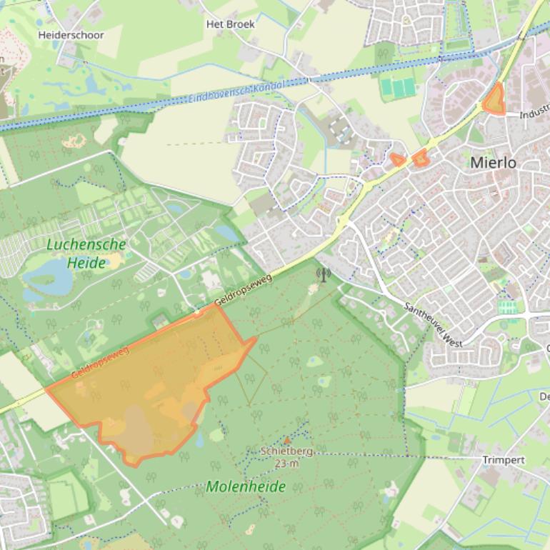Kaart van postcodegebied 5731AA.