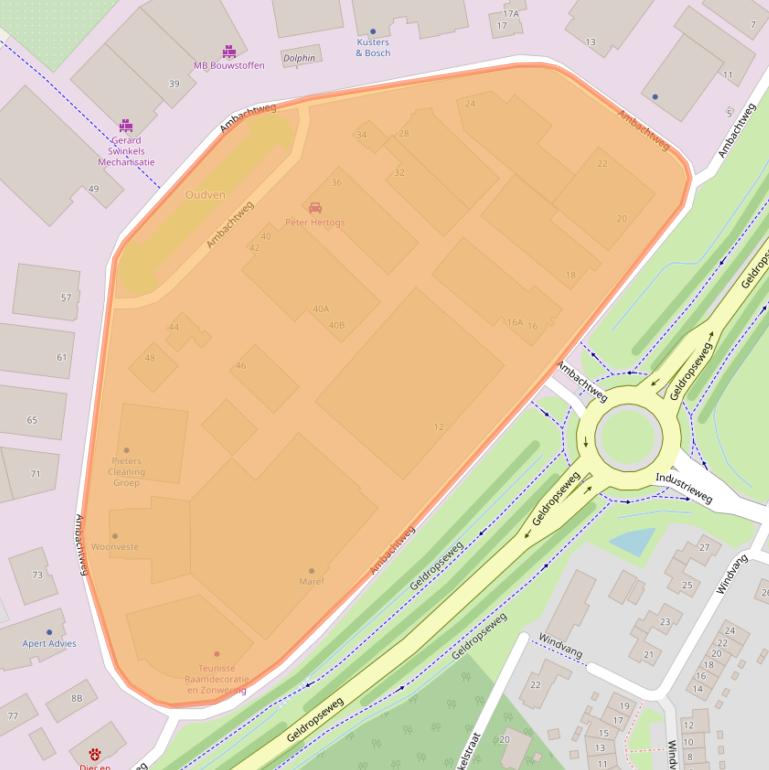 Kaart van postcodegebied 5731AG.