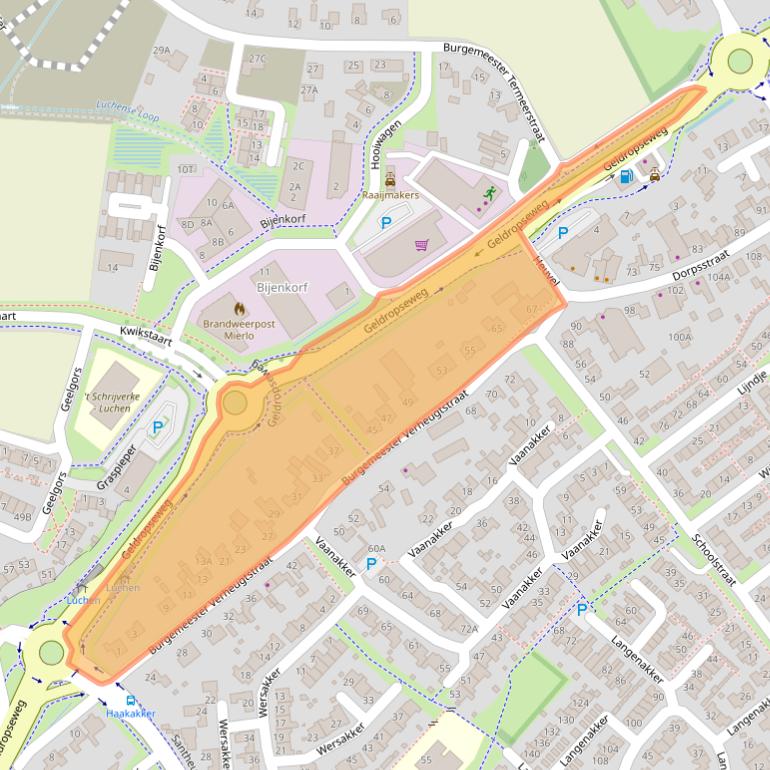 Kaart van postcodegebied 5731AJ.