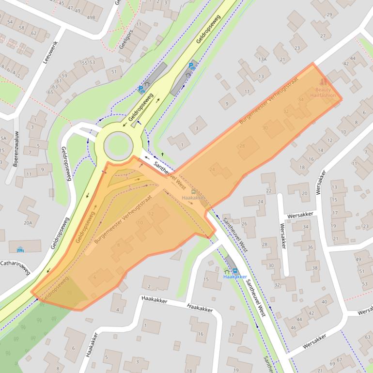 Kaart van postcodegebied 5731AK.