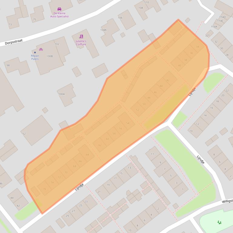 Kaart van postcodegebied 5731AW.