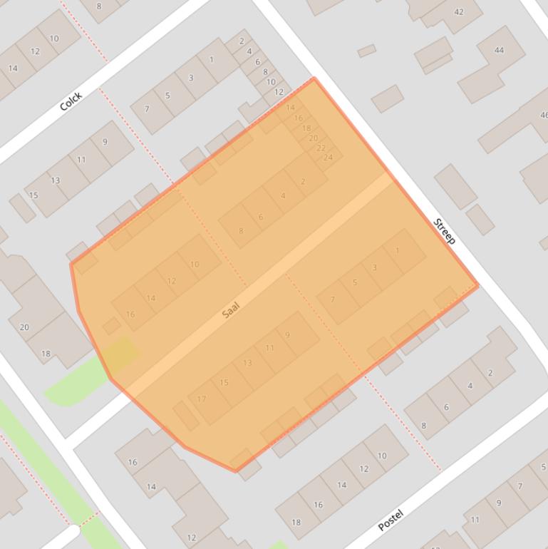 Kaart van postcodegebied 5731BA.