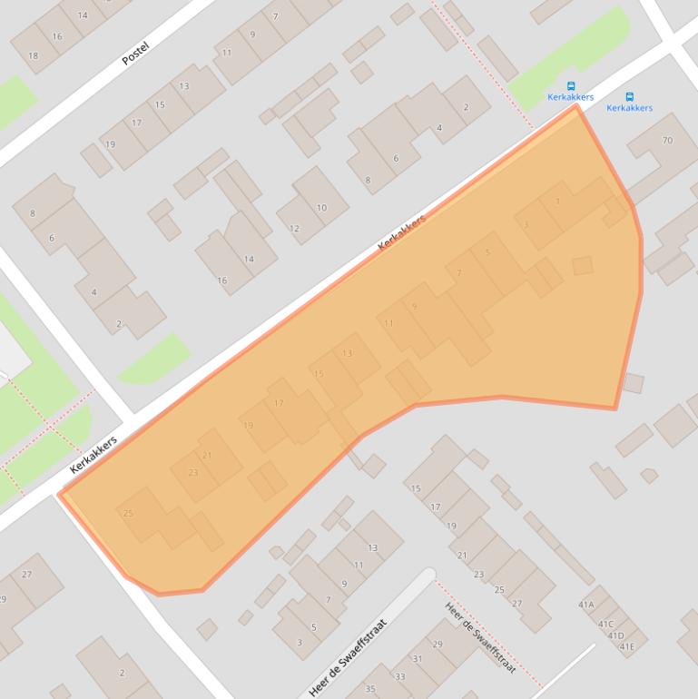 Kaart van postcodegebied 5731BS.