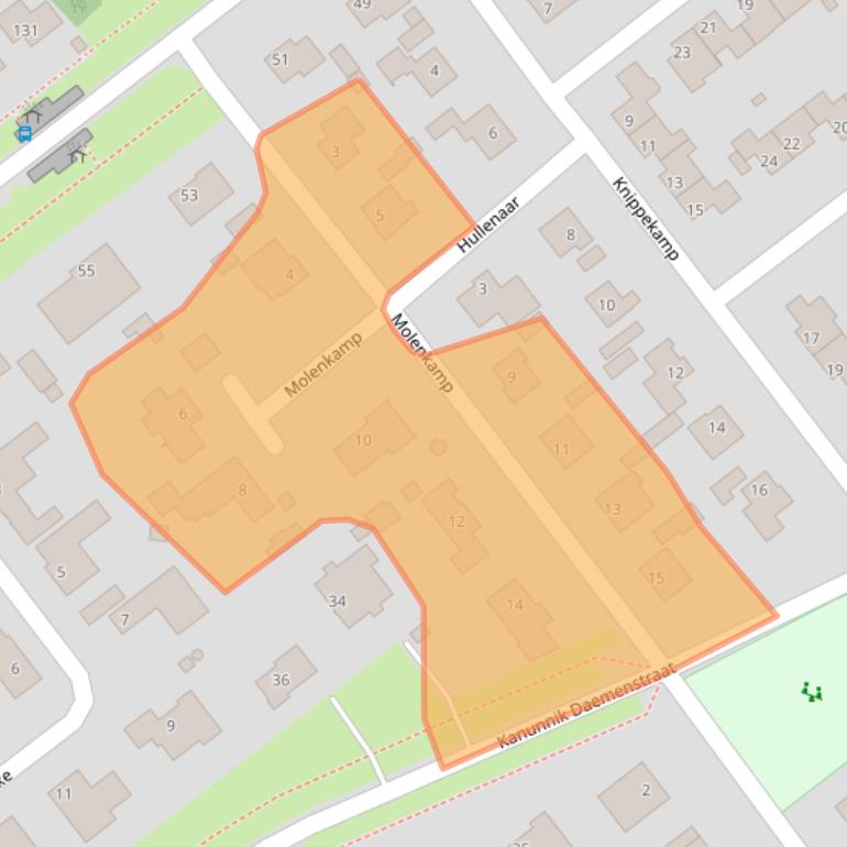 Kaart van postcodegebied 5731CG.