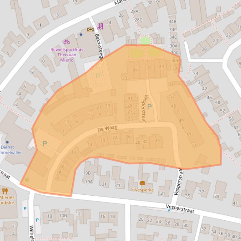 Kaart van postcodegebied 5731EL.