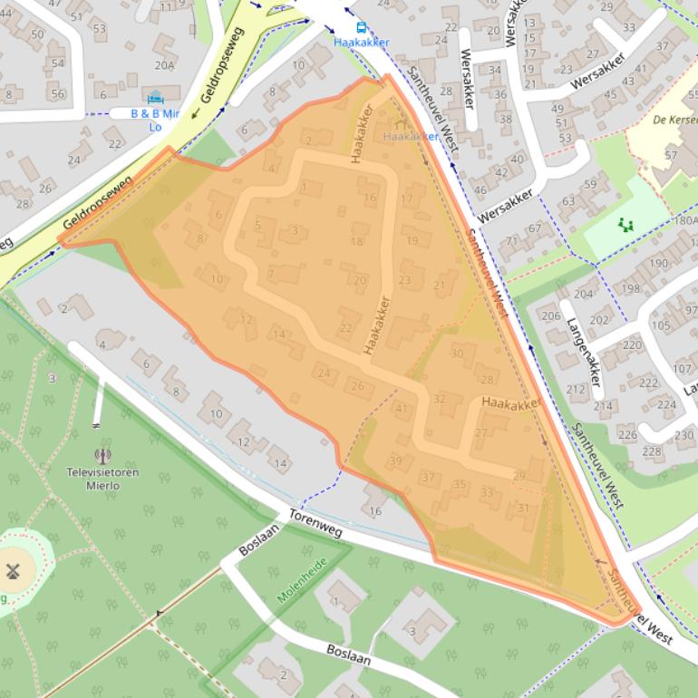 Kaart van postcodegebied 5731EZ.