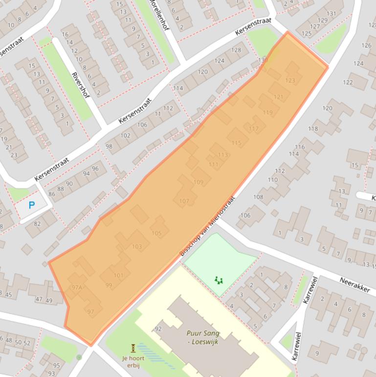 Kaart van postcodegebied 5731GC.