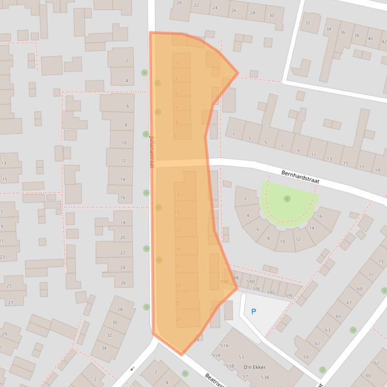 Kaart van postcodegebied 5731GM.