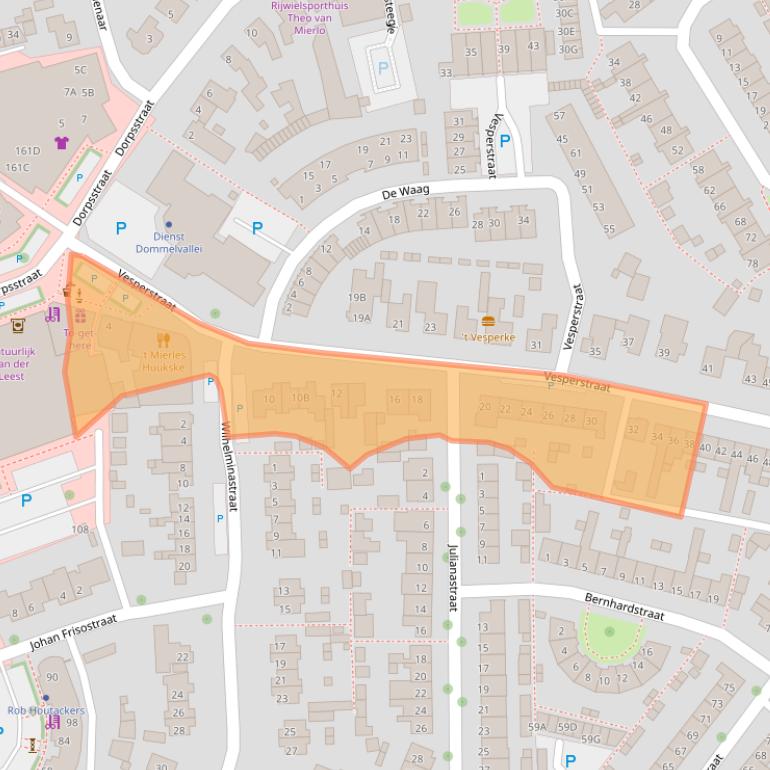 Kaart van postcodegebied 5731GS.